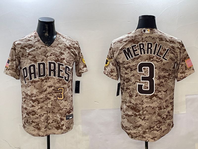 Men San Diego Padres 3 Merrill Camo Game 2025 Nike MLB Jersey style 6